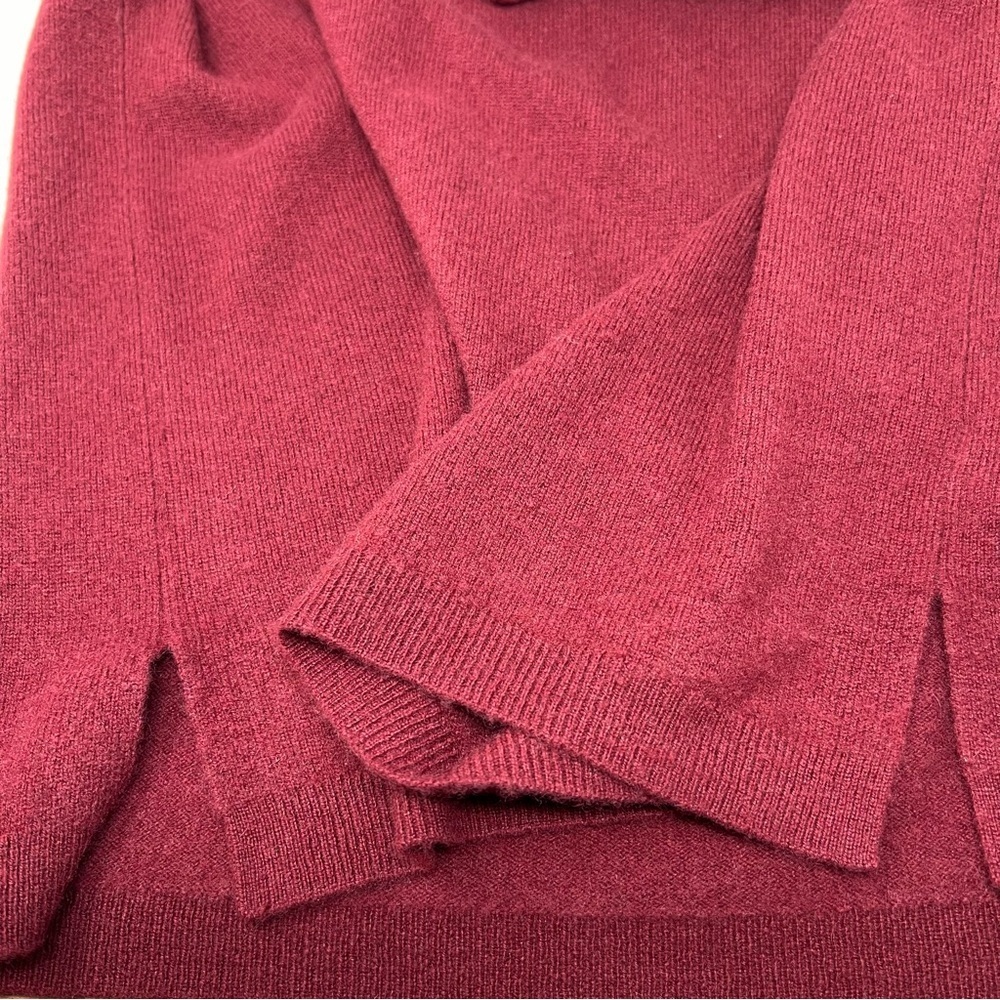 J Crew Womenโs Deep Ruby 100% Cashmere Crew Neck Sweater Size L Soft Layering - Picture 12 of 14